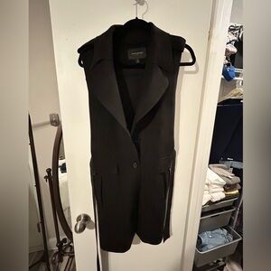 Banana Republic black suede vest with tie